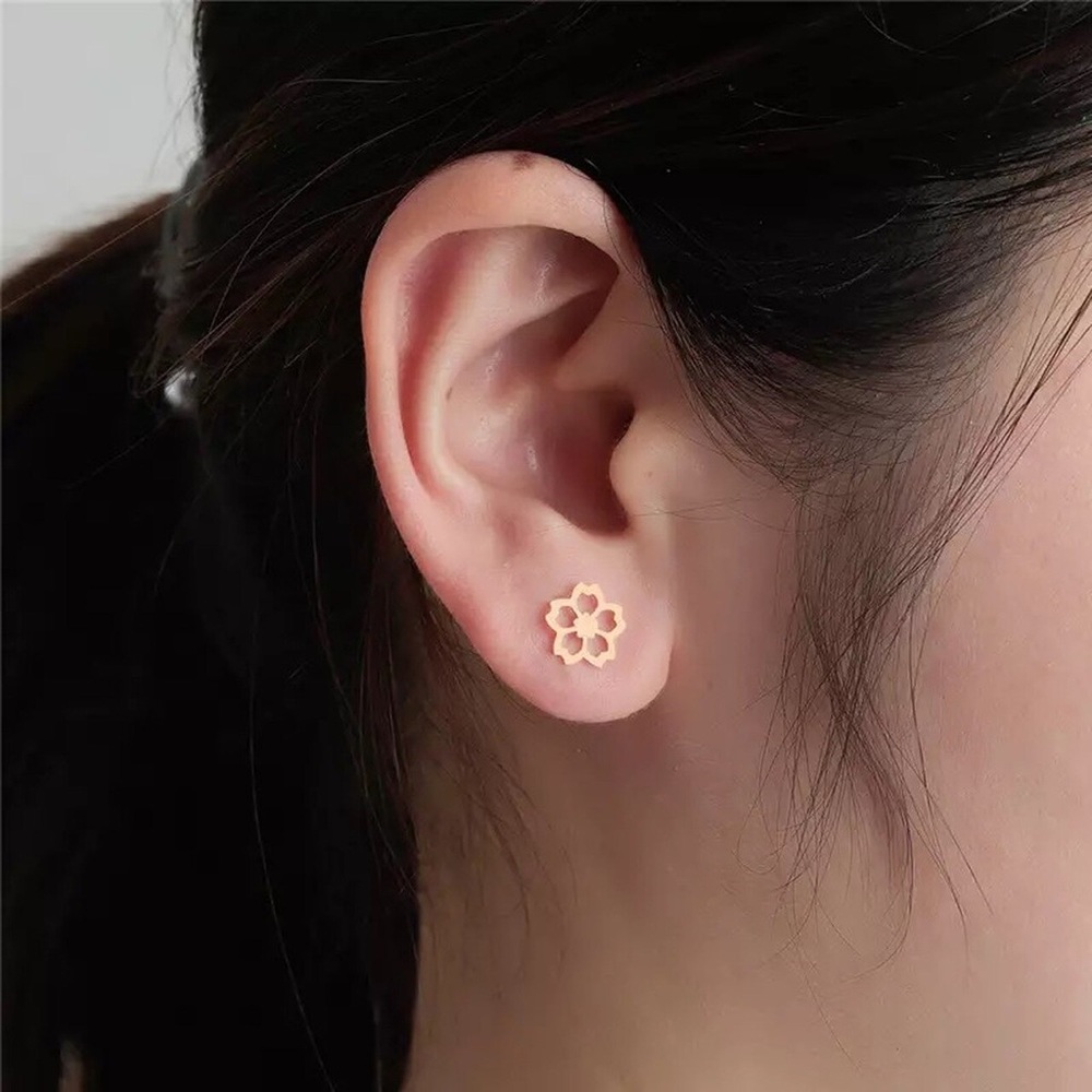 Women Stainless Steel Flower Earring - Picture 2 of 4